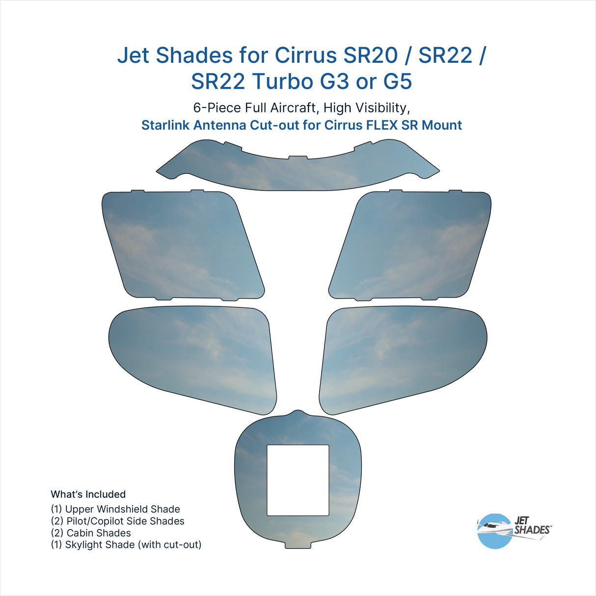 Jet Shades for Cirrus SR20 / SR22 / SR22 Turbo G3 or G5