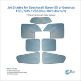 Jet Shades for Beechcraft Baron 55 or Bonanza F33 / S35 / V35 (Pre-1970 Aircraft)