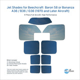 Jet Shades for Beechcraft Baron 58 or Bonanza A36 / B36 / G36 (1970 and Later Aircraft)