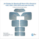 Jet Shades for Beechcraft Baron 58 or Bonanza A36 / B36 / G36 (1970 and Later Aircraft)