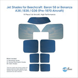 Jet Shades for Beechcraft Baron 58 or Bonanza A36 / B36 / G36 (Pre-1970 Aircraft)