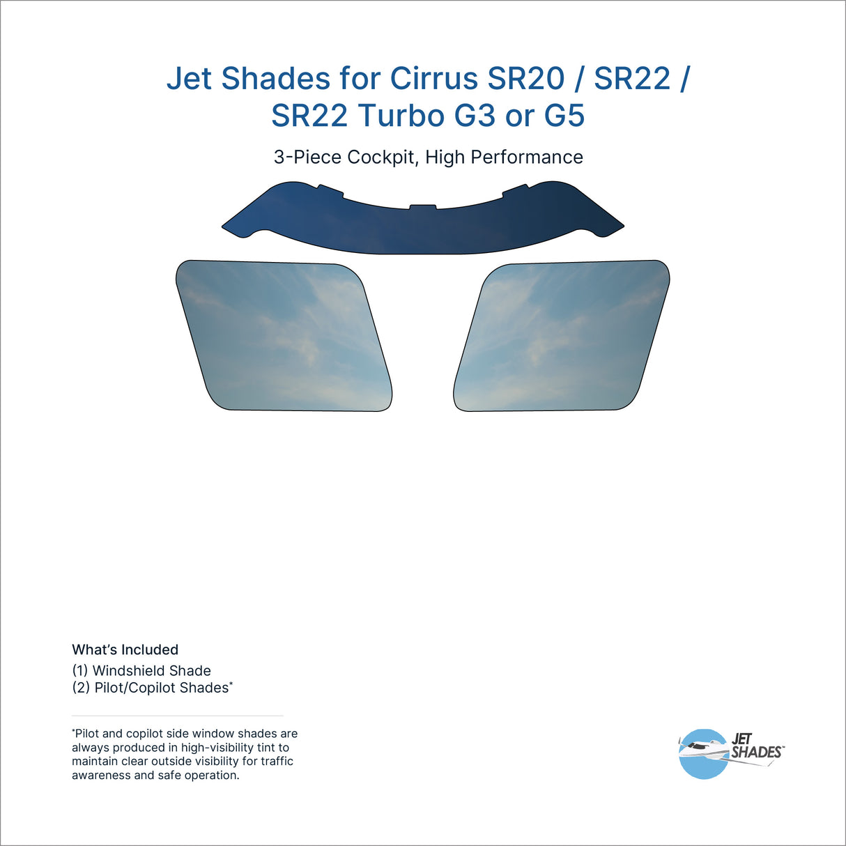 Jet Shades for Cirrus SR20 / SR22 / SR22 Turbo G3 or G5
