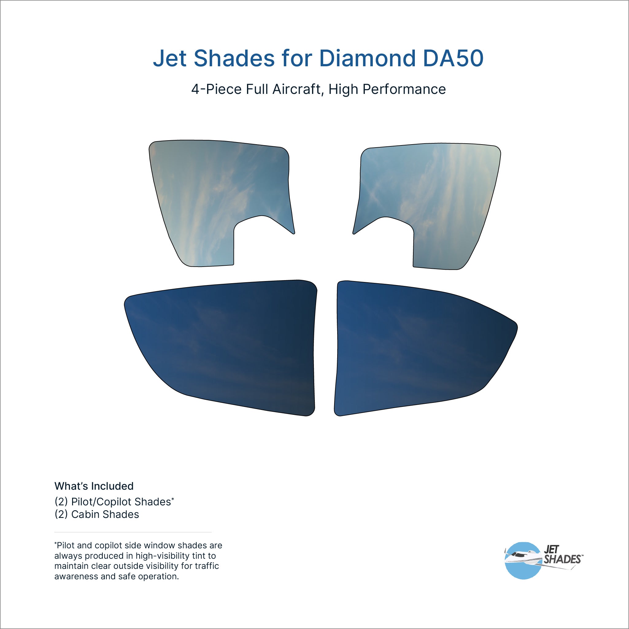Diamond DA50 Sun Shades | Five-Seat Touring | Jet Shades