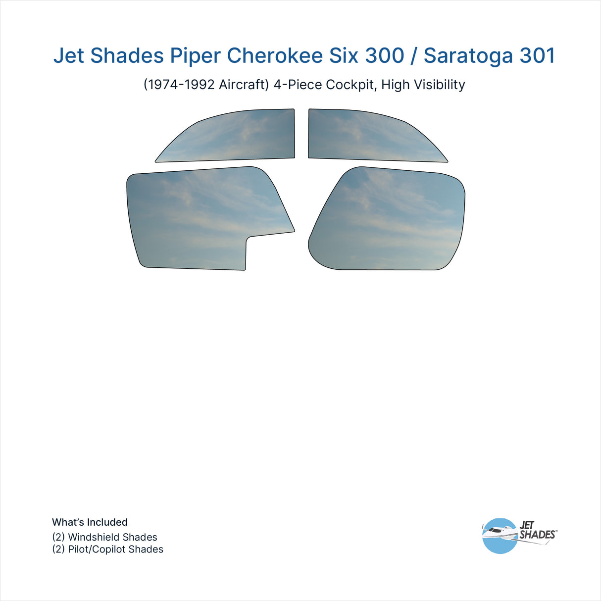 Jet Shades for Piper Cherokee Six 300 / Saratoga 301 (1974-1992)