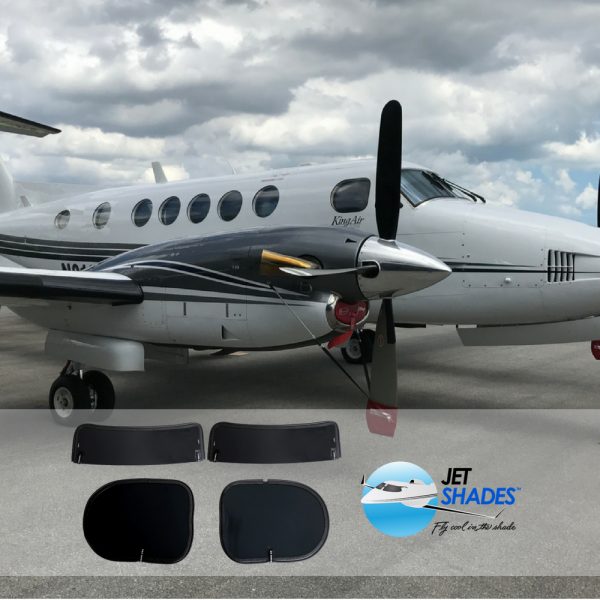 Jet Shades for King Air 200-300-400 protect pilots from harmful UV and glare while flying