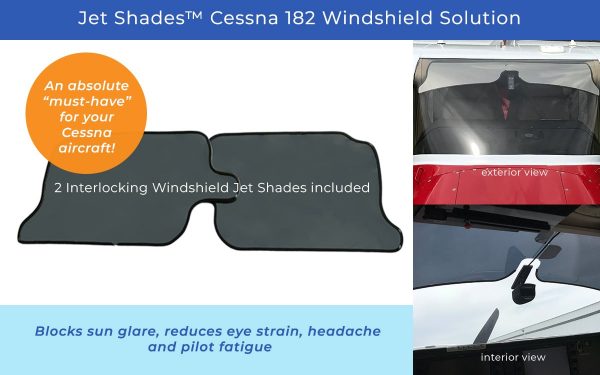 Jet Shades for Cessna 182 Windshields - Block heat/glare from the sun