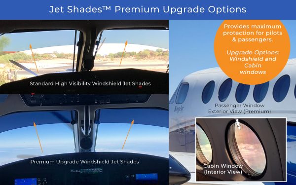 Jet Shades premium upgrade options for King Air