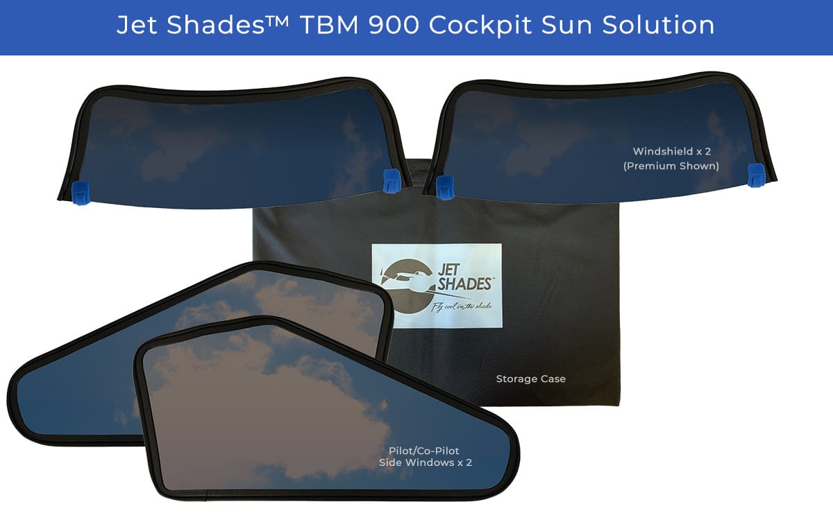 TBM 900 Cockpit Sun Solution by Jet Shades