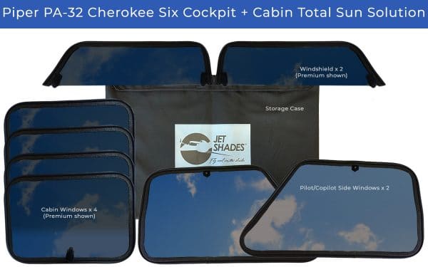 PA-32 Cherokee Six Cockpit + Cabin Total Sun Solution by Jet Shades
