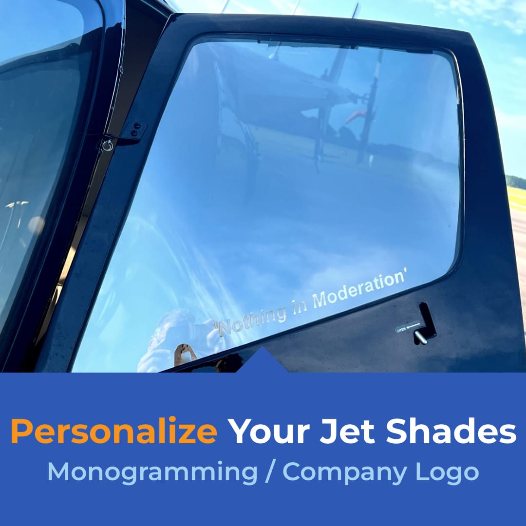 Robinson Helicopter Jet Shades Generation 2 Professional Series monogramming