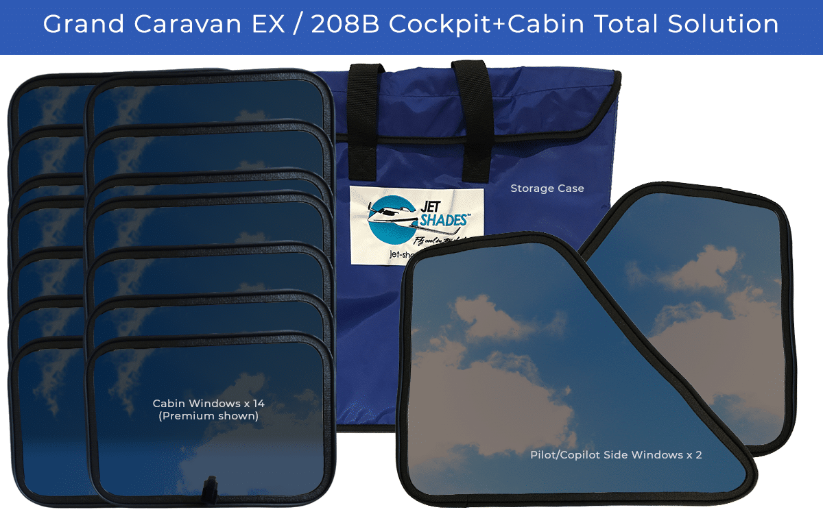 Cessna Grand Caravan EX/208B Cockpit + Cabin Total Sun Solution by Jet Shades