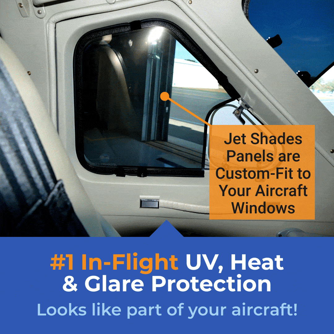 Fly 20 Degrees Cooler, Instant Protection From Harmful UV & Blinding Glare  - Aircraft Sun Shades - Pilot Cockpit Window Shades