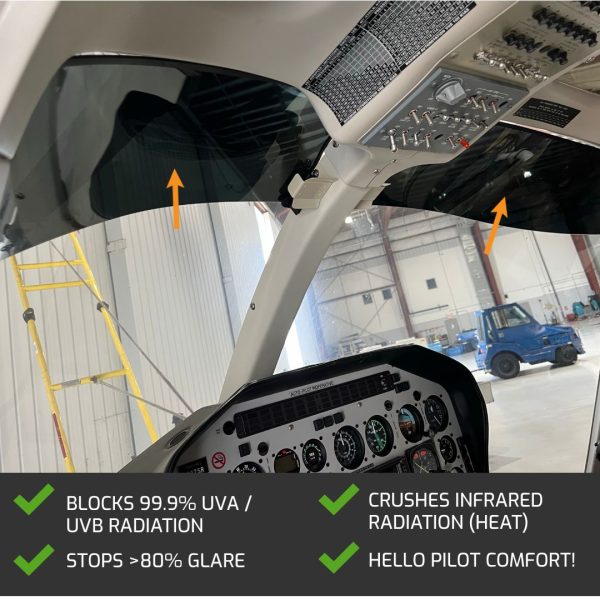Bell 407 with Jet Shades Windshield Solution - interior