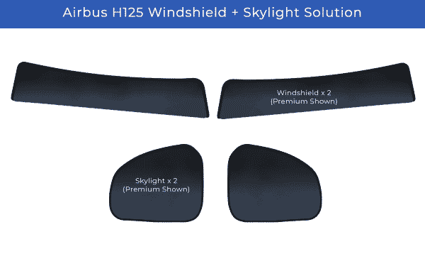 Airbus H125 (AStar AS350) Windshield + Skylight Solution by Jet Shades