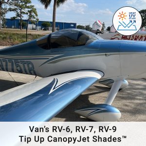Jet Shades for Van's Aircraft RV-6, RV-7, RV-9 with Tip Up Canopy