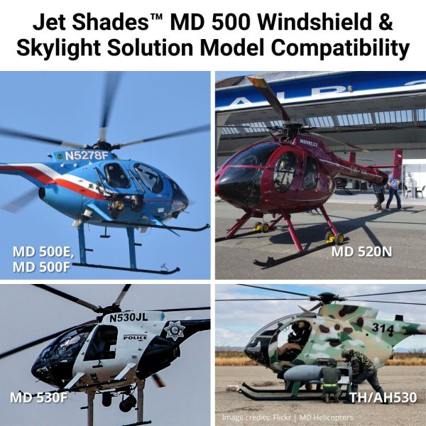 Jet Shades MD 500 Series Windshield & Skylight Solution Model Compatibility